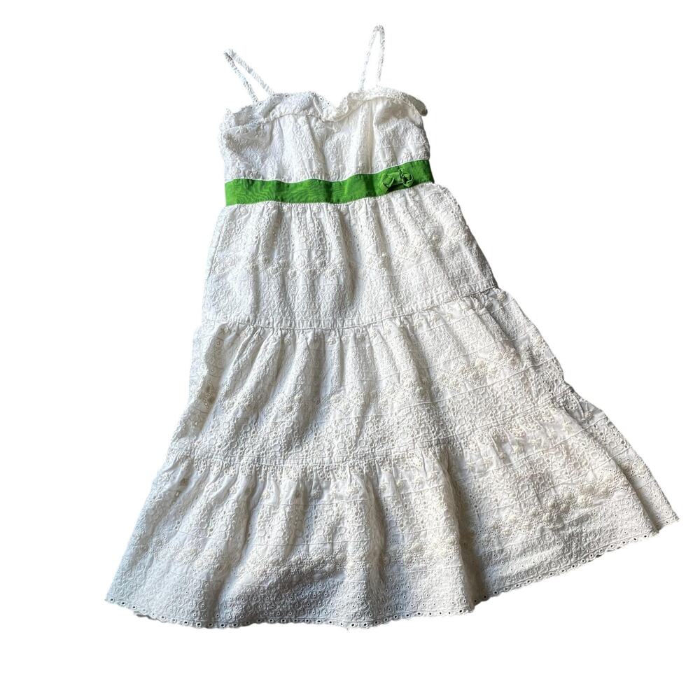 2000's white eyelet cotton maxi dress kids gap size 5